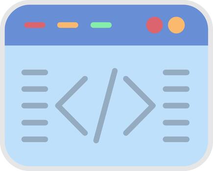 Coding Gradient Themed Symbol Design vector