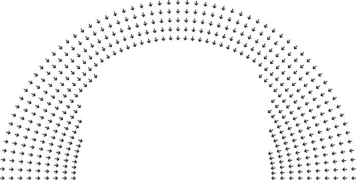 largo rayos formar regular semicircular modelo. vector