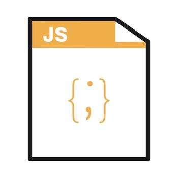 dinámica javascript archivo icono para software desarrollo proyectos y creativo web diseño flujos de trabajo vector