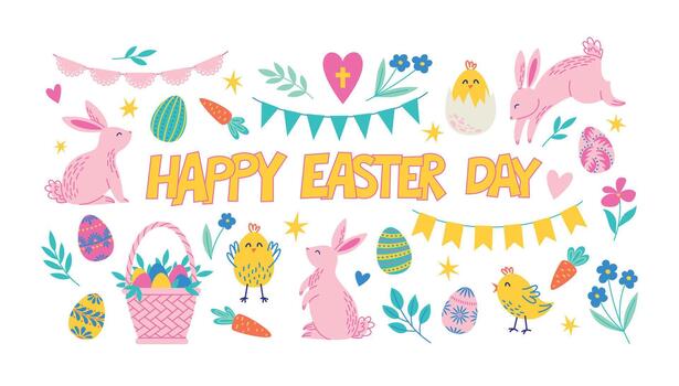 primavera elementos colección para Pascua de Resurrección vector