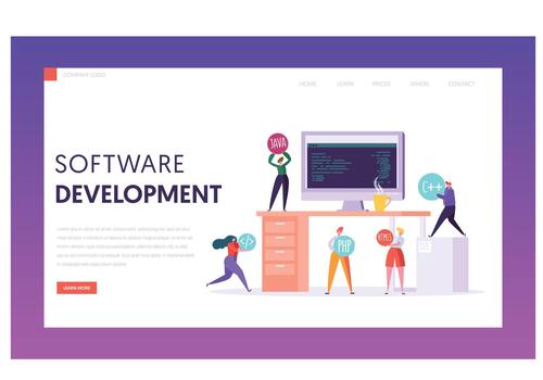 software desarrollo tecnología trabajo en equipo web vector