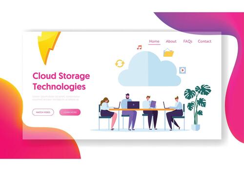 nube informática tecnología página vector