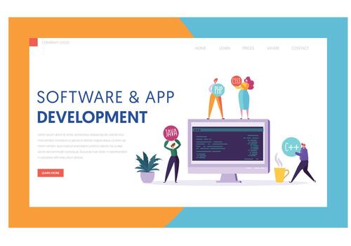 Software App Development Technology Page vector