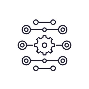 parallel process icon, line vector