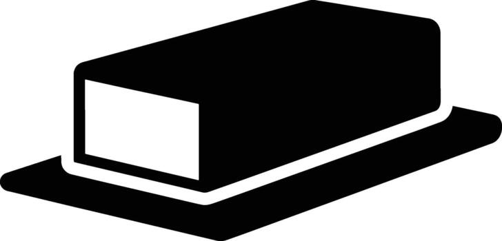 negro rectangular objeto con blanco interior en un plano base rectángulo vector