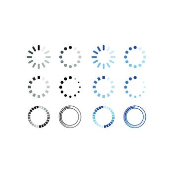 cargando icono conjunto buffer cargador vector