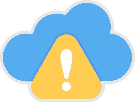 advertencia nube informática pulcro visual marca forma vector