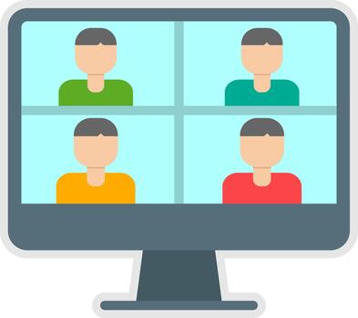 video conferencia basado en web diseño elemento icono vector