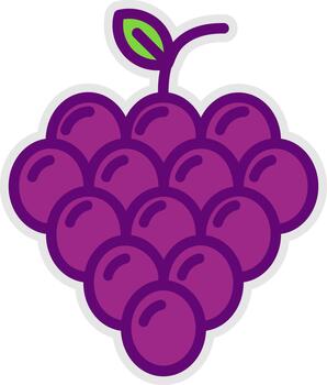 uvas 3d interfaz forma icono vector