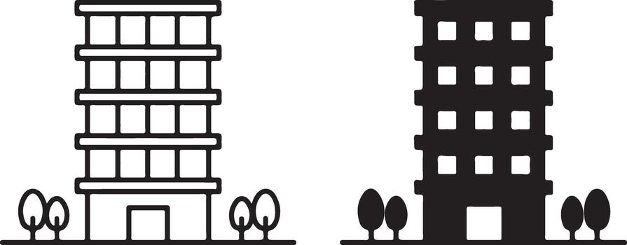 building solid and outline version vector