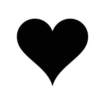 Solid black heart shape vector