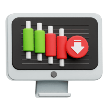 verminderen bearish kandelaar toezicht houden op 3d icoon geïsoleerd Aan transparant achtergrond png