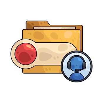 carpeta con apoyo agente vector