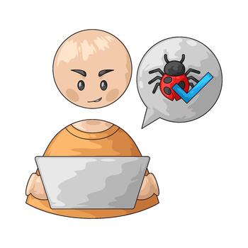 Programmer Debugging Code vector