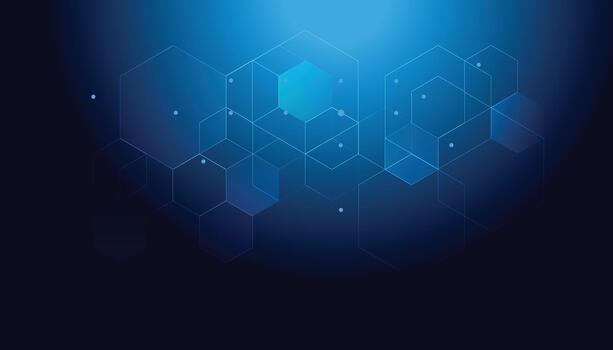 oscuro azul hexagonal red cuadrícula con brillante efecto vector