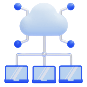 3d Wolke und Laptops, Wolke Computing Symbol auf transparent Hintergrund png