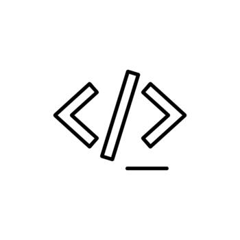 Simple Line Style Code Symbol Bracket Icon for Development Process vector