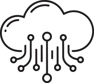 Cloud computing technology icon flat design vector