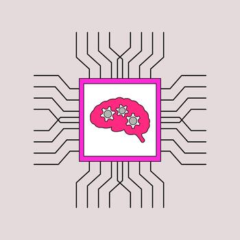 computadora chip y artificial inteligencia vector