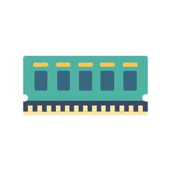 único computadora RAM módulo eléctrico icono vector