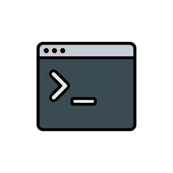 moderno plano estilo terminal interfaz solicitud codificación desarrollo icono vector