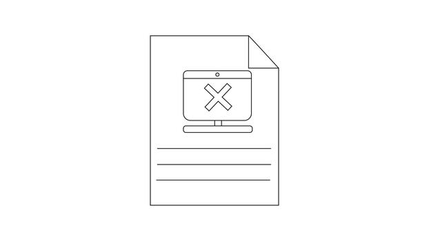 computador erro documento ícone animação - tecnologia questão visual. video