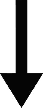 Black Down Arrow Icon for Decline and Decrease Minimal Style vector