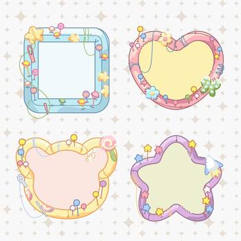 caprichoso mano puntadas tema de marco plano diseño para bala y foto vector