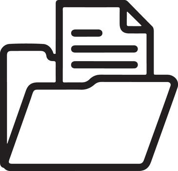 Flat folder icon with paper document vector