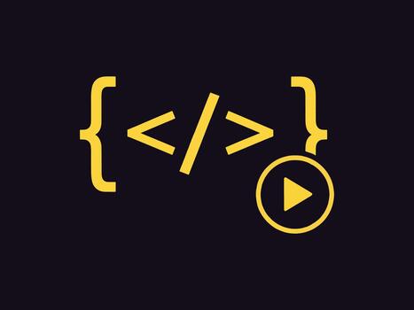 Modern Coding Play Button Icon vector