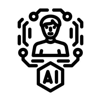 humano persona Procesando artificial inteligencia datos icono vector