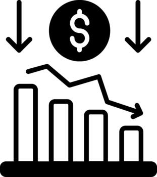 reducir agudo línea marca vector