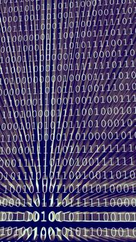 digital binär koda flygande genom virtuell Plats video