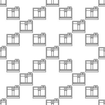 3D Printer linear simple seamless pattern vector