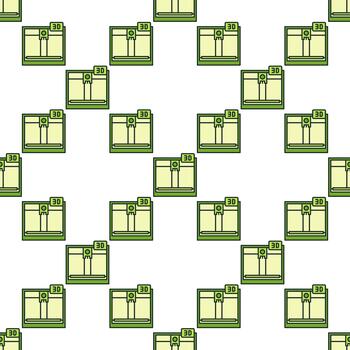 3D Printer colored creative seamless pattern vector