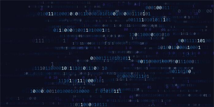 matriz binario código antecedentes con datos corriente y neón resplandor para la seguridad cibernética, red tecnología futurista digital fondo de pantalla. resumen cifrado algoritmos, ai concepto azul cuadrícula textura vector