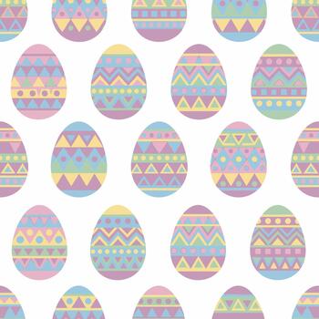 pastel geometric easter egg pattern vector
