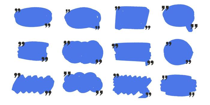 Abstract text forms with quotation marks vector