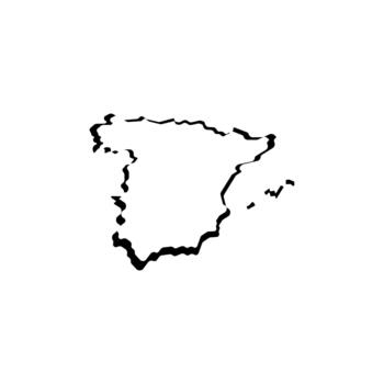 España mapa frontera vector