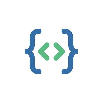 Simple Flat Style Bracket with Angle Icon for Programming or Coding vector