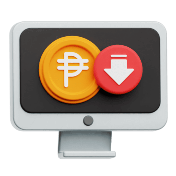 verringern Peso Monitor 3d Symbol isoliert auf transparent Hintergrund png