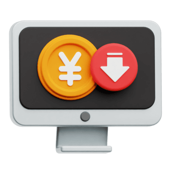 diminuir iene monitor 3d ícone isolado em transparente fundo png