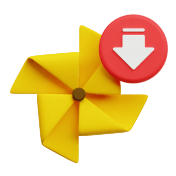 disminución papel molino 3d icono aislado en transparente antecedentes png