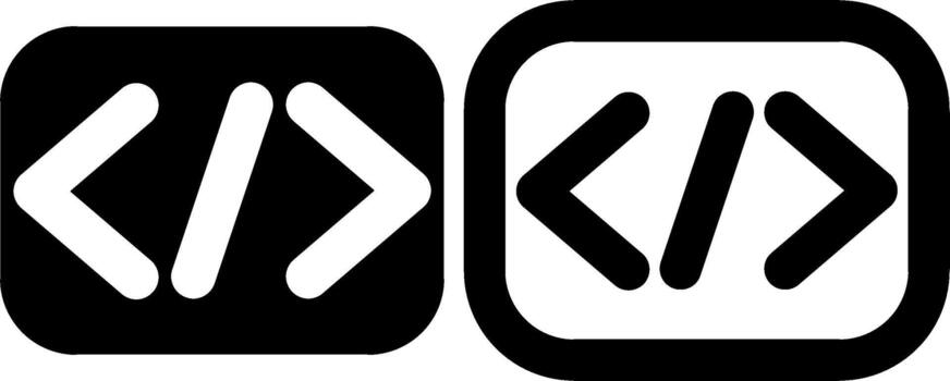 programación código soportes y barra oblicua vector