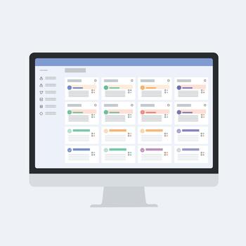 tarea y flujo de trabajo administración software interfaz vector