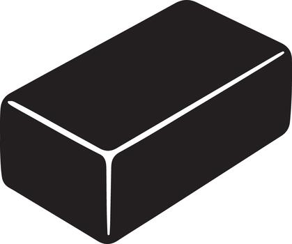 Solid rectangular brick block icon vector