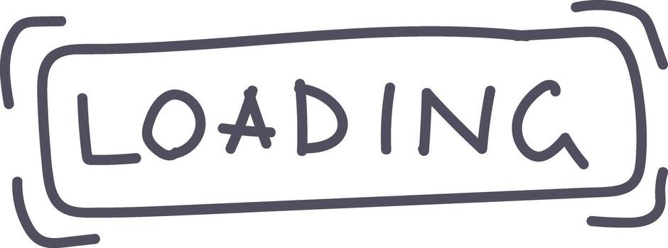 Grey doodle rectangular loading button icon elements. Ai interface illustration vector