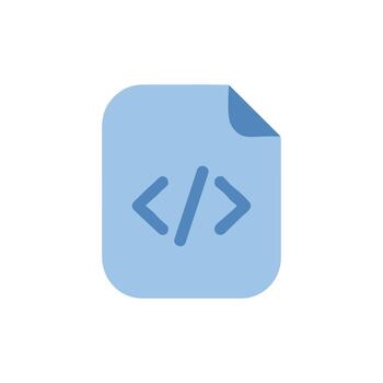 Flat Design Source Code File Document Modern Software Development Icon vector
