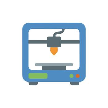 plano sencillo estilo 3d impresora objeto para Ingenieria tecnología máquina vector