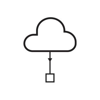 nube almacenamiento icono, nube informática vector